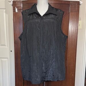 TanJay plus size black vest